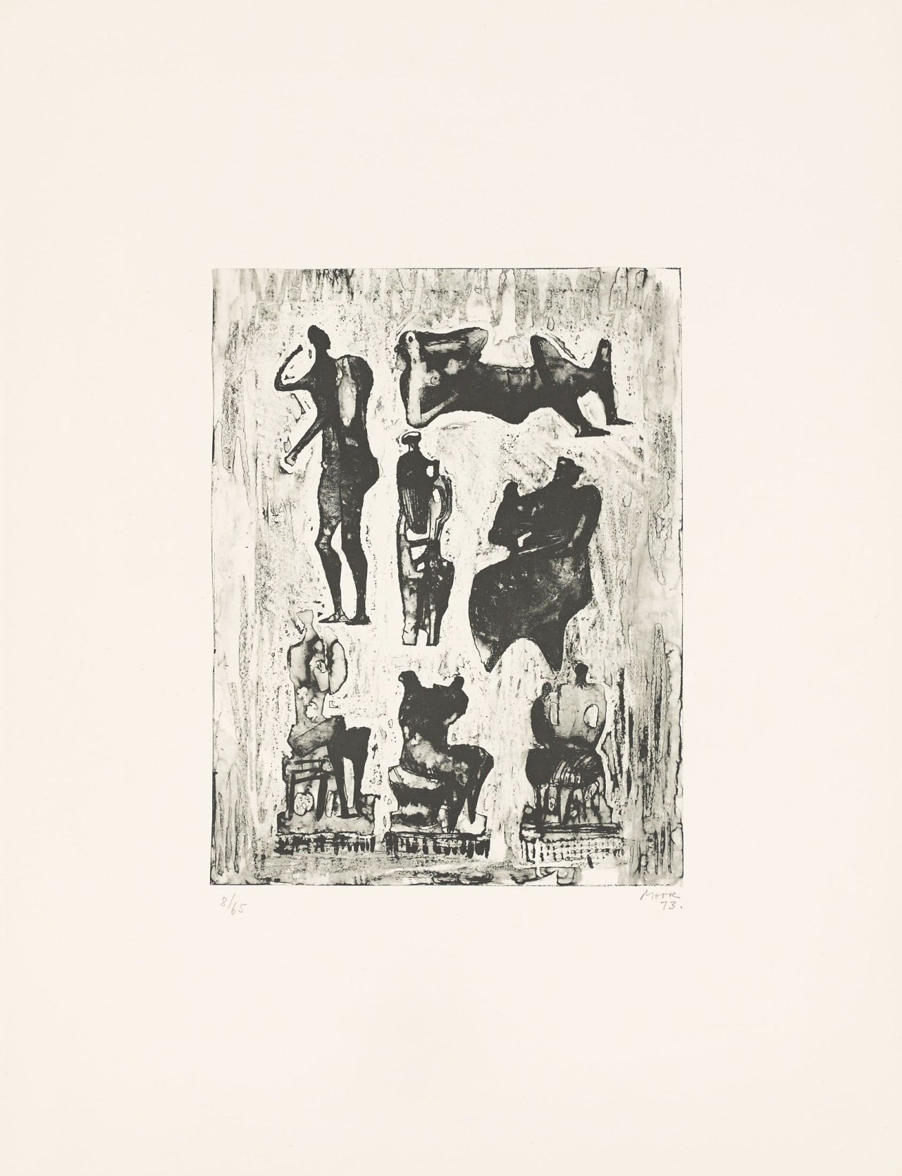 Auf diesem Bild ist das folgende Kunstwerk zu sehen: Henry Moore. „Seven Sculptural Ideas“. 1973.