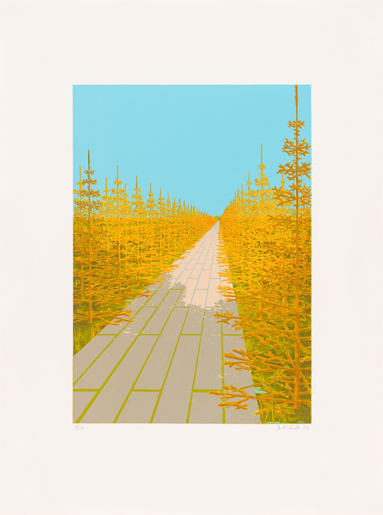 Auf diesem Bild ist das folgende Kunstwerk zu sehen: David Schnell. „Baumschulenweg“. 2003.