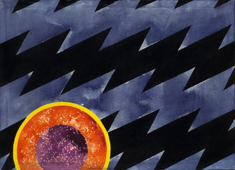 Auf diesem Bild ist das folgende Kunstwerk zu sehen:  Hsiao Chin. „Onde Notturne“. 1965.
