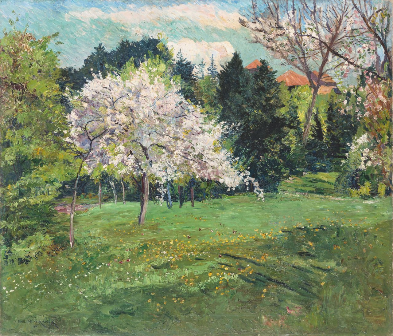 This picture shows the following artwork: Philipp Franck. ”Blühender Obstbaum”. 1910.