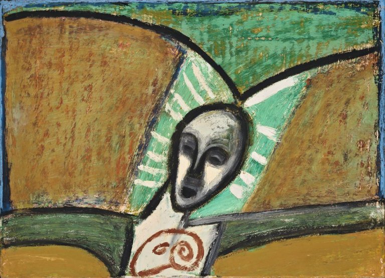 Auf diesem Bild ist das folgende Kunstwerk zu sehen: Mimmo Paladino. „Gli spiriti del mare“. 1982.