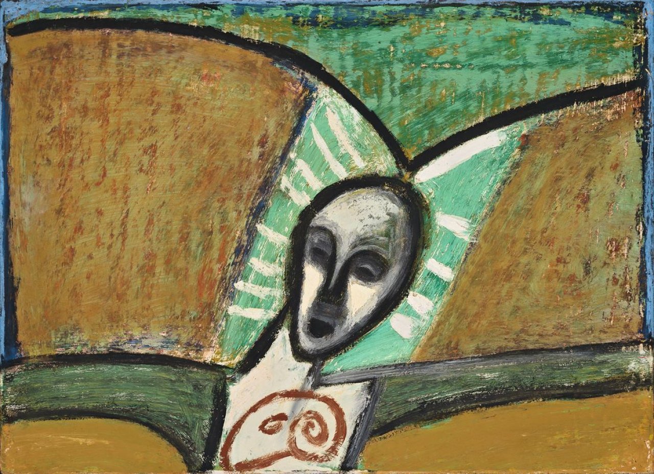 Auf diesem Bild ist das folgende Kunstwerk zu sehen: Mimmo Paladino. „Gli spiriti del mare“. 1982.