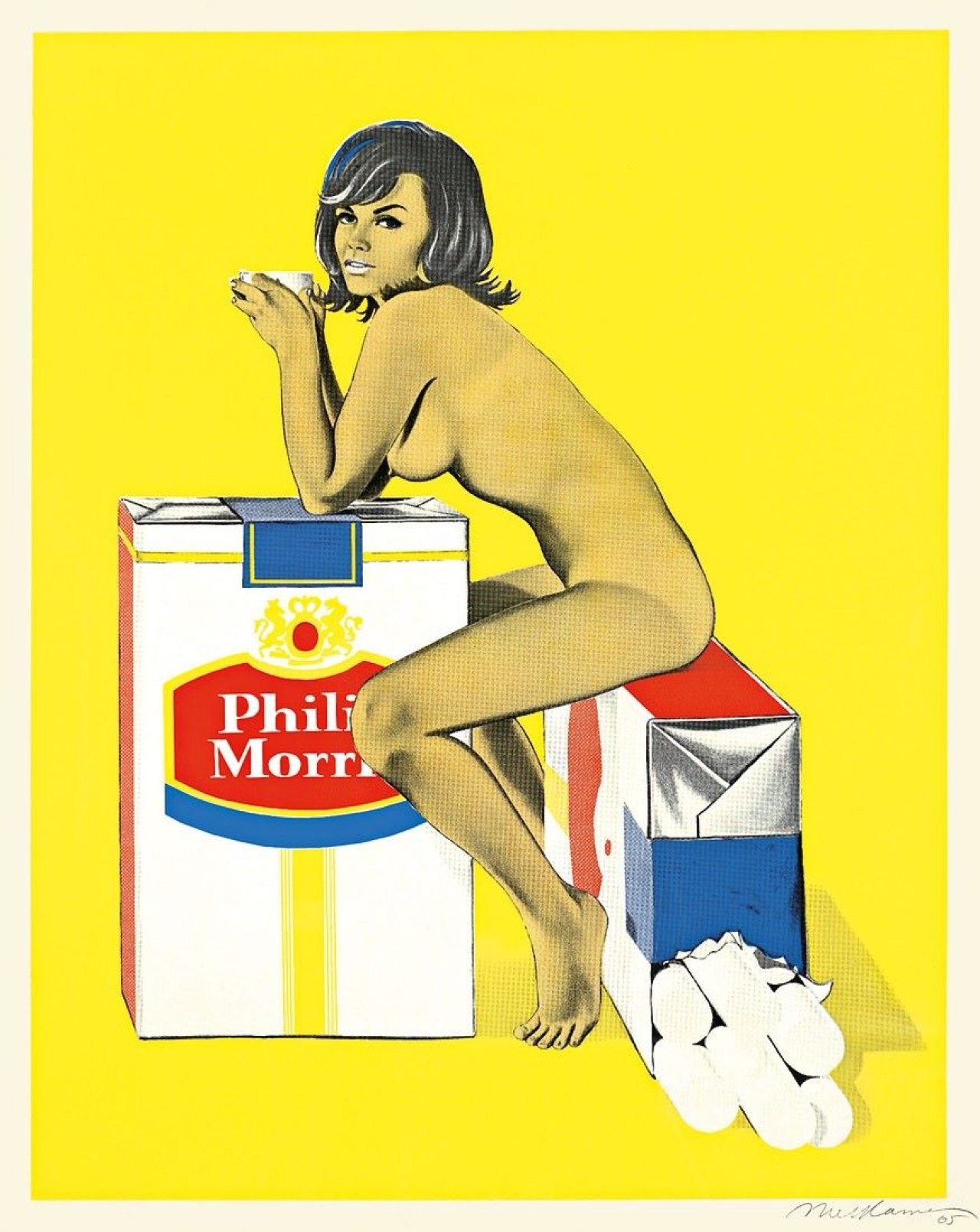 Auf diesem Bild ist das folgende Kunstwerk zu sehen: Mel Ramos. Philip Morris. 1965.