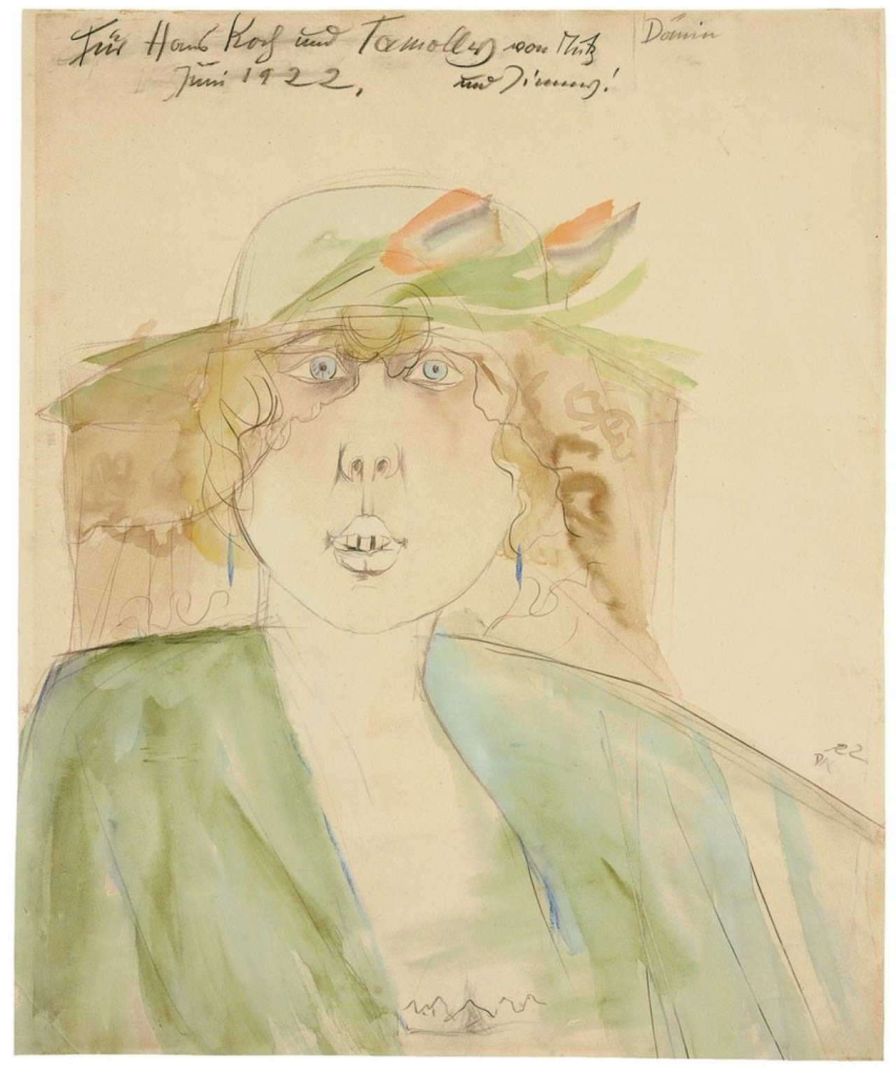 Auf diesem Bild ist das folgende Kunstwerk zu sehen: Otto Dix. „Dänin“. 1922.