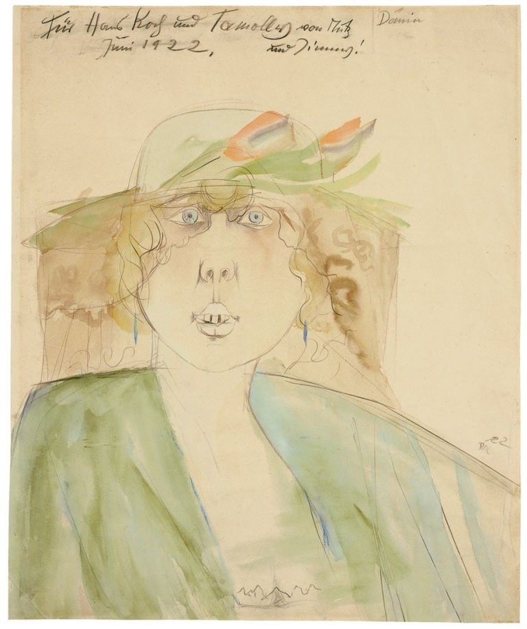 Auf diesem Bild ist das folgende Kunstwerk zu sehen: Otto Dix. „Dänin“. 1922.