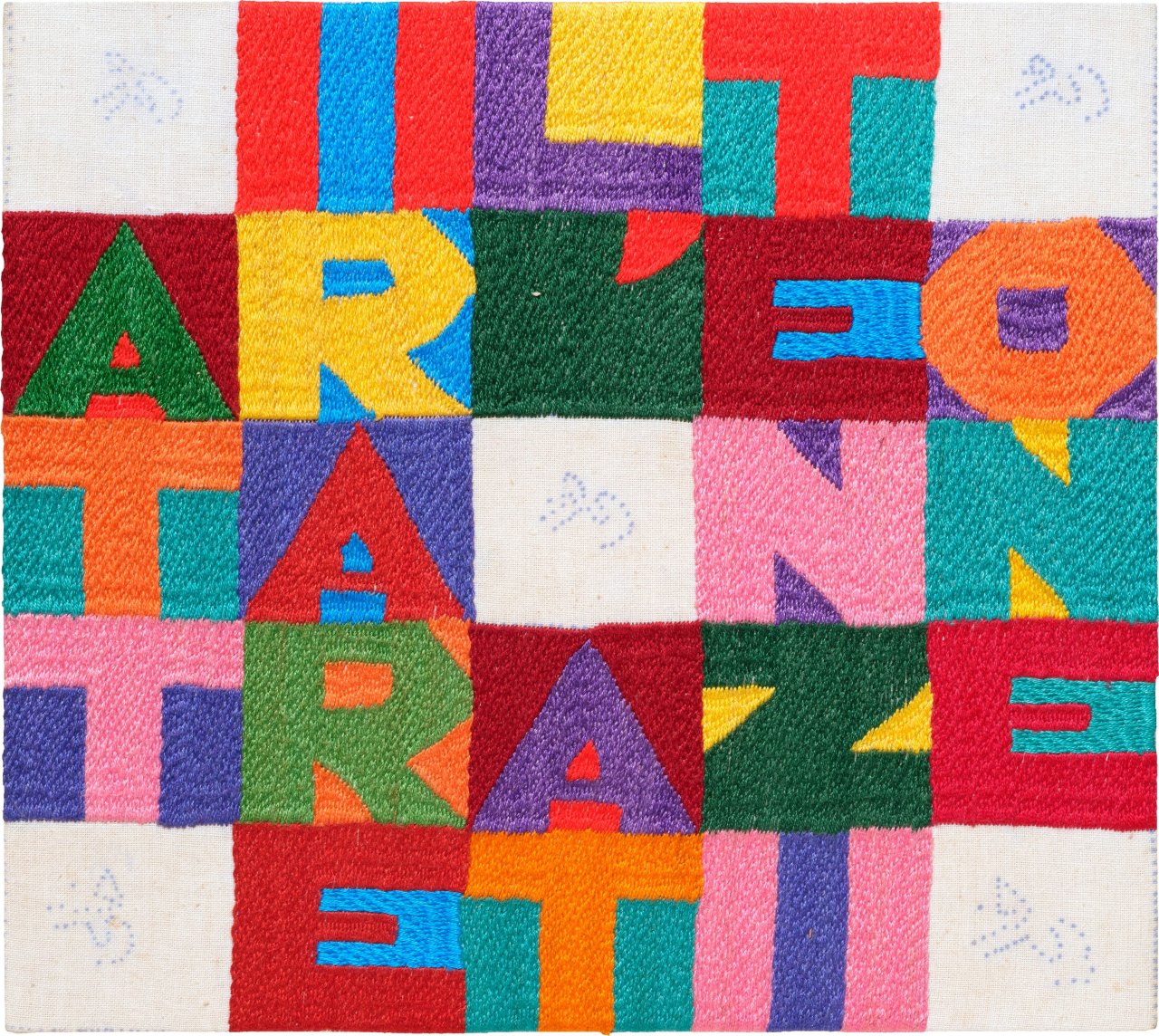 This picture shows the following artwork: Alighiero Boetti. ”Attirare l´attenzione”. 1987.