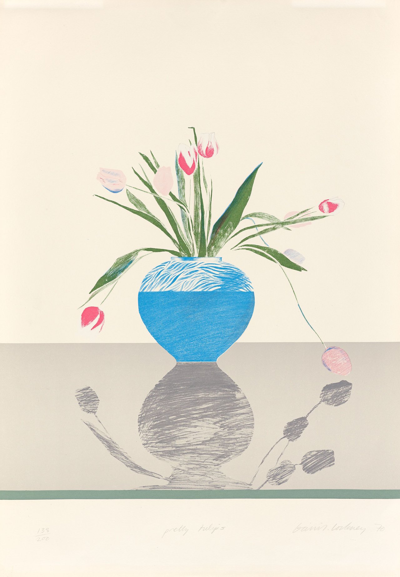 This picture shows the following artwork: David Hockney. ”pretty tulips”. 1970.