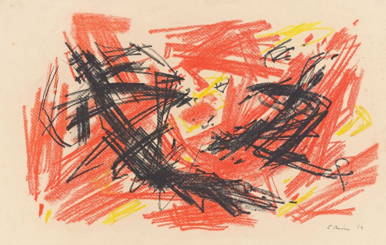 Auf diesem Bild ist das folgende Kunstwerk zu sehen: Fred Thieler. Ohne Titel. 1954.