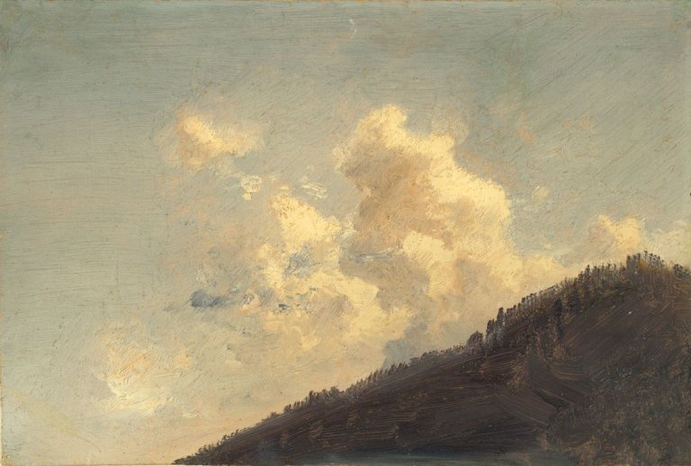 Auf diesem Bild ist das folgende Kunstwerk zu sehen: Johan Christian Clausen Dahl. „Wolke über dem Hang“. 1820/30er Jahre.