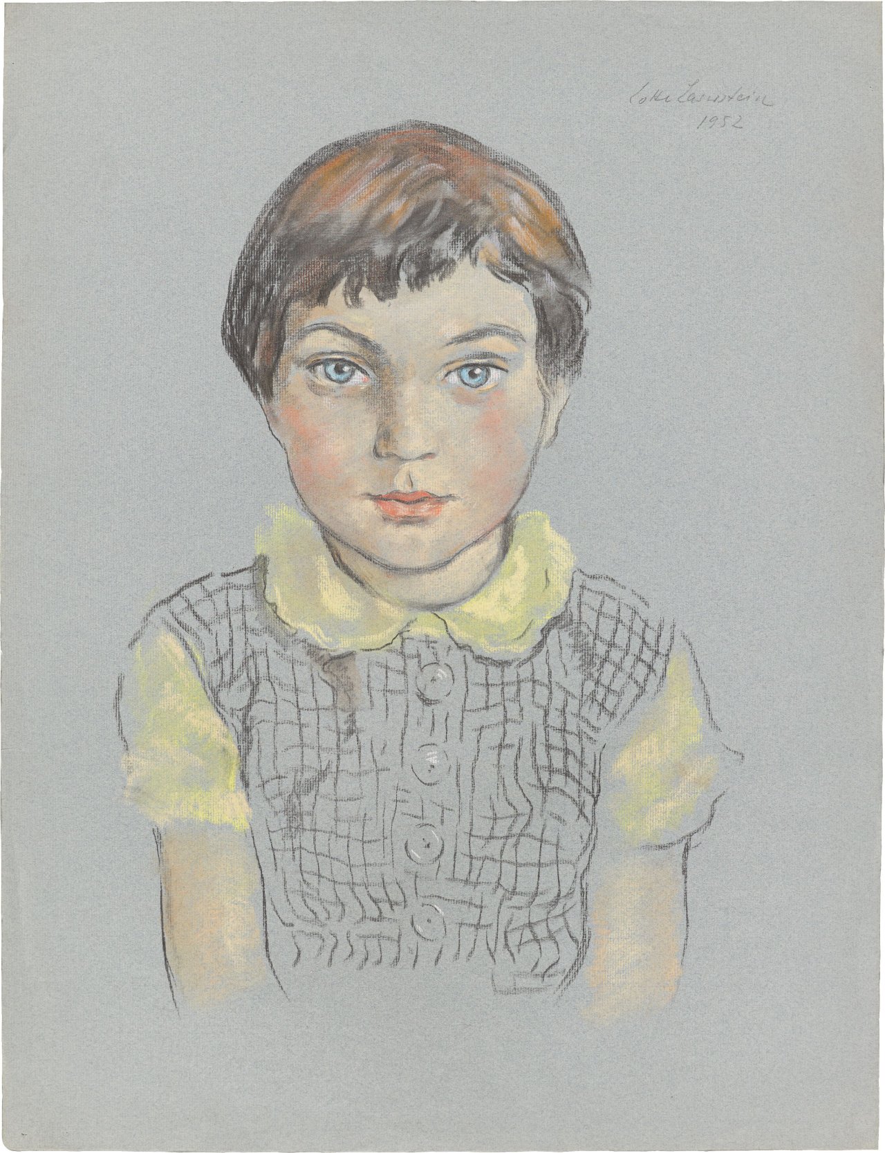 This picture shows the following artwork: Lotte Laserstein. Portrait of a girl. 1952.