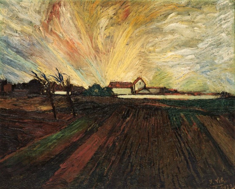 Auf diesem Bild ist das folgende Kunstwerk zu sehen: Josef Scharl. Italienische Landschaft. 1923.