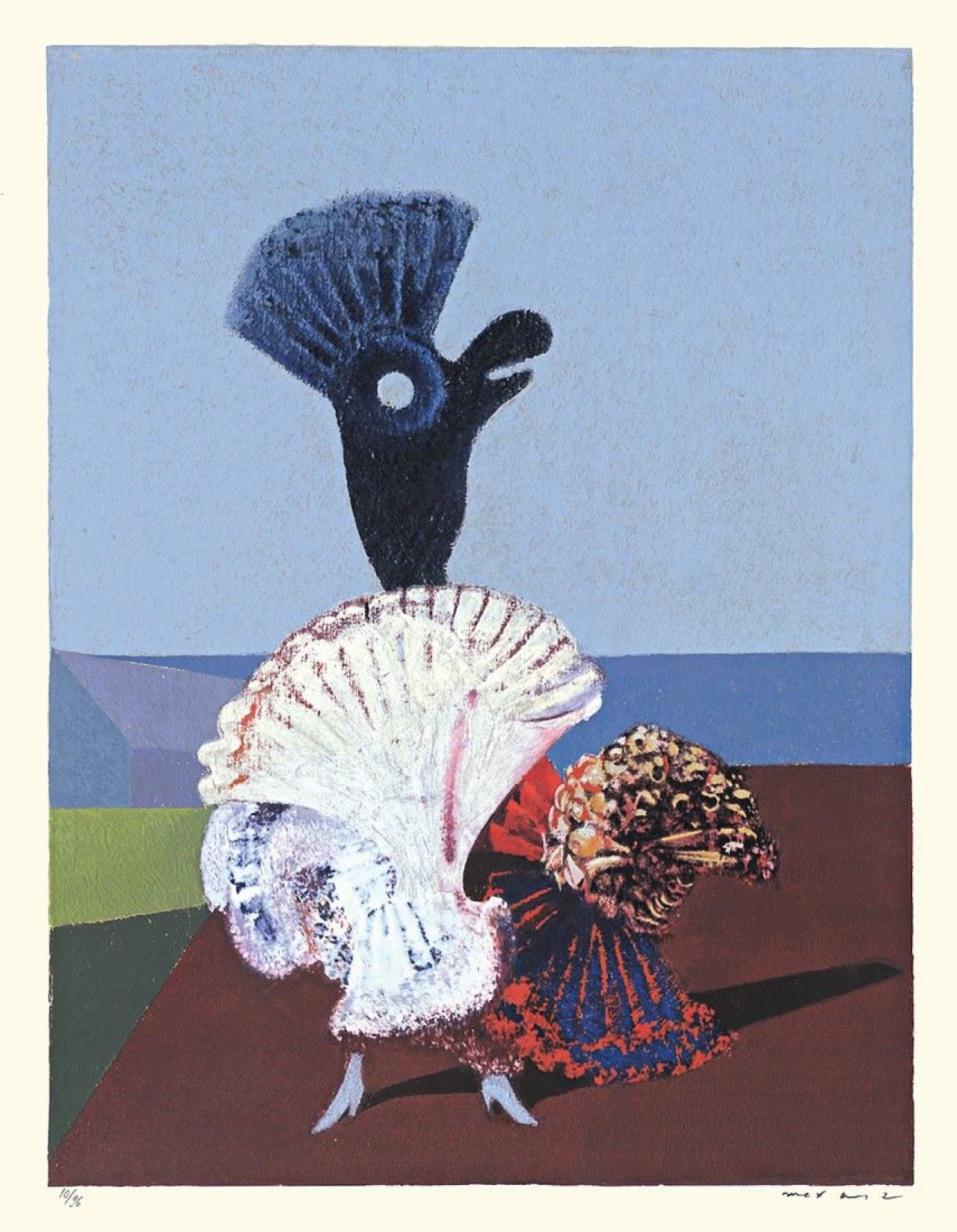 Auf diesem Bild ist das folgende Kunstwerk zu sehen: Max Ernst. „Danseuse Espagnole au bord de la mer“. 1973.