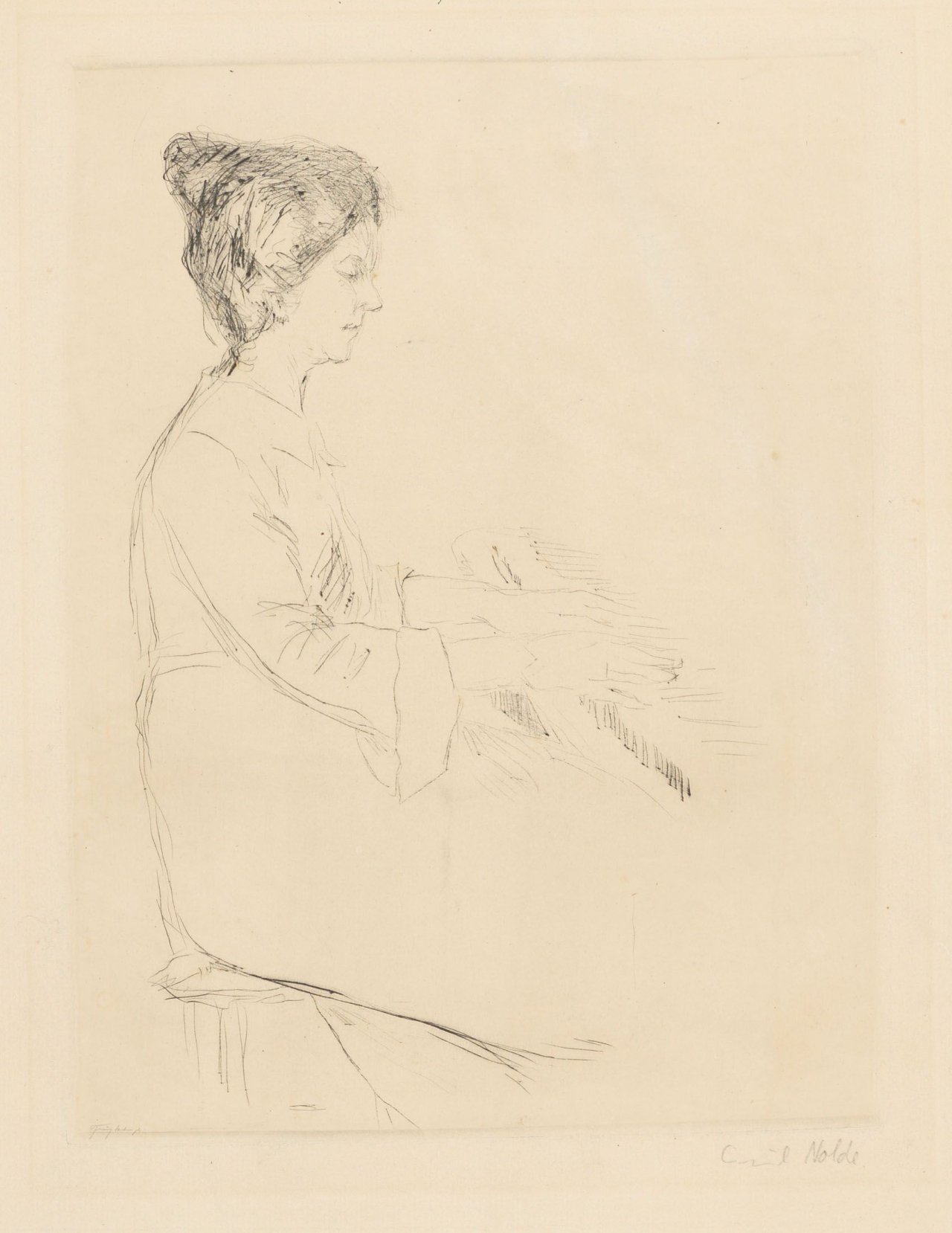 This picture shows the following artwork: Emil Nolde. „Die Spielende (Ada Nolde)“. 1907.