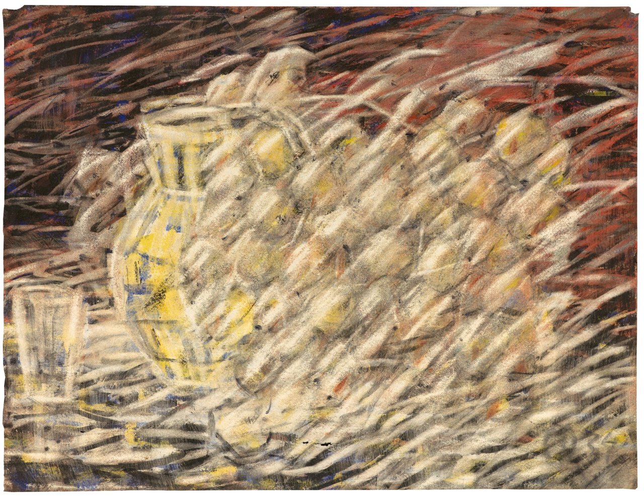 Auf diesem Bild ist das folgende Kunstwerk zu sehen: Christian Rohlfs. „Krug mit Wollblumen“. 1934.
