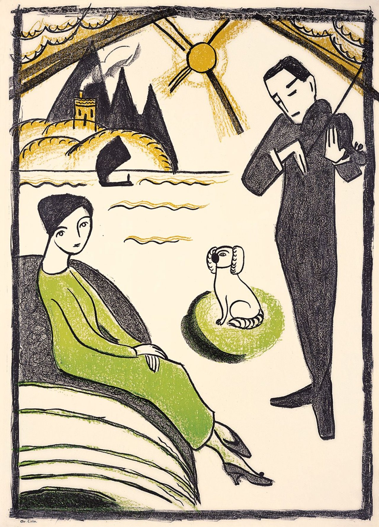 Auf diesem Bild ist das folgende Kunstwerk zu sehen: Gabriele Münter. „Plakat für die Gabriele-Münter-Ausstellung Kopenhagen“. 1918.