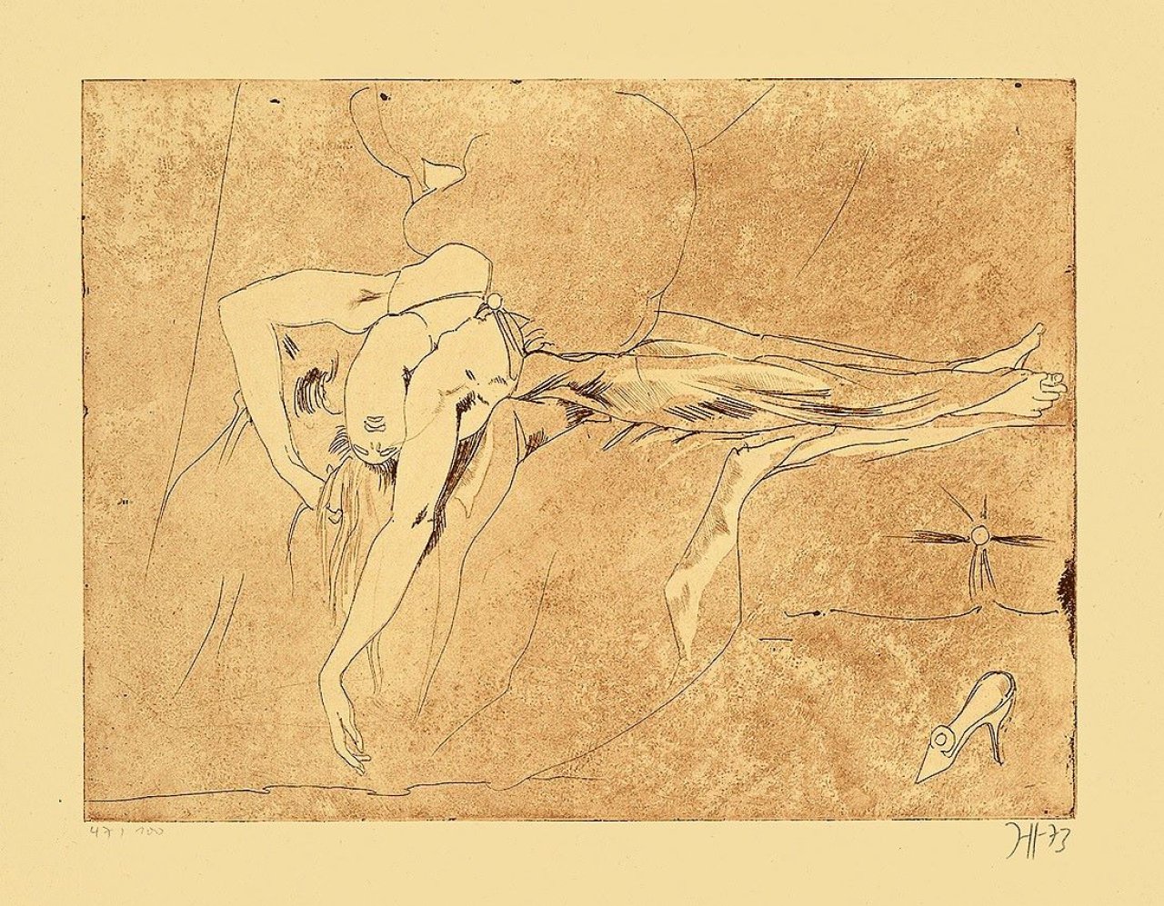Auf diesem Bild ist das folgende Kunstwerk zu sehen: Horst Janssen. Ohne Titel. 1973.