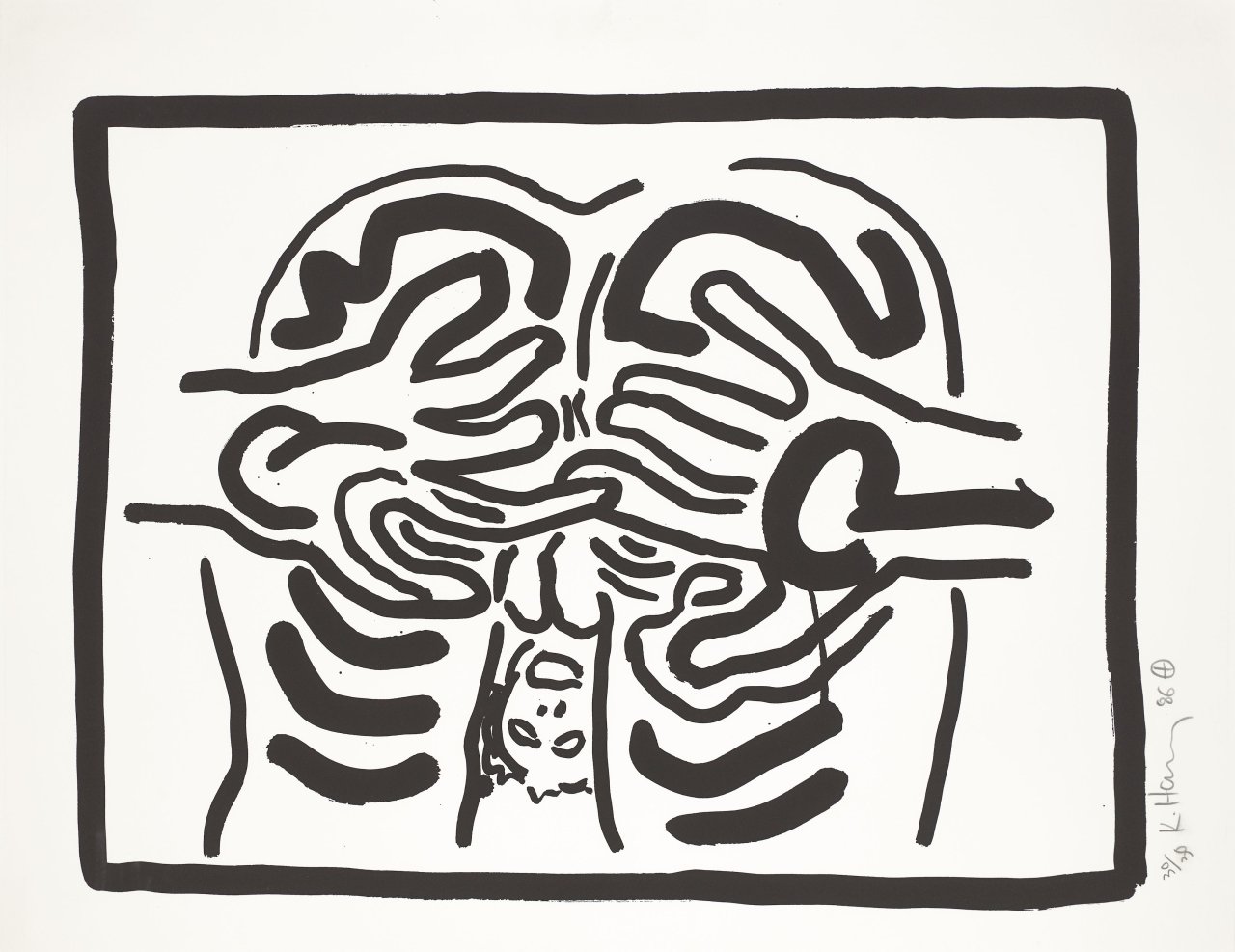 This picture shows the following artwork: Keith Haring. From: ”Bad Boys”. 1986.