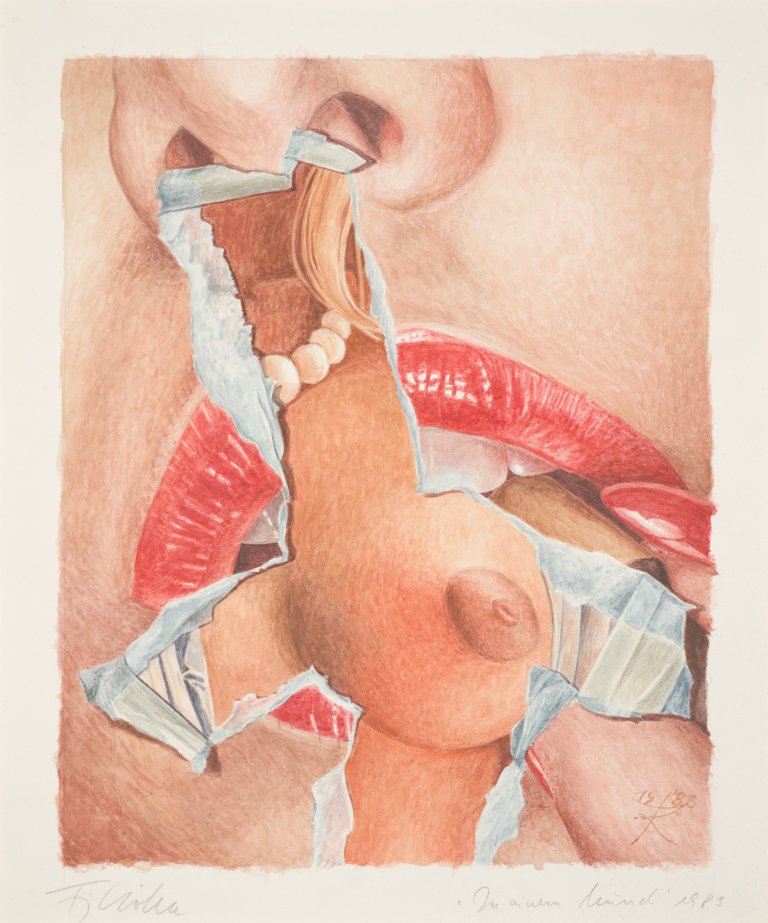 Auf diesem Bild ist das folgende Kunstwerk zu sehen: Fritz Köthe. „In einem Mund“. 1983.