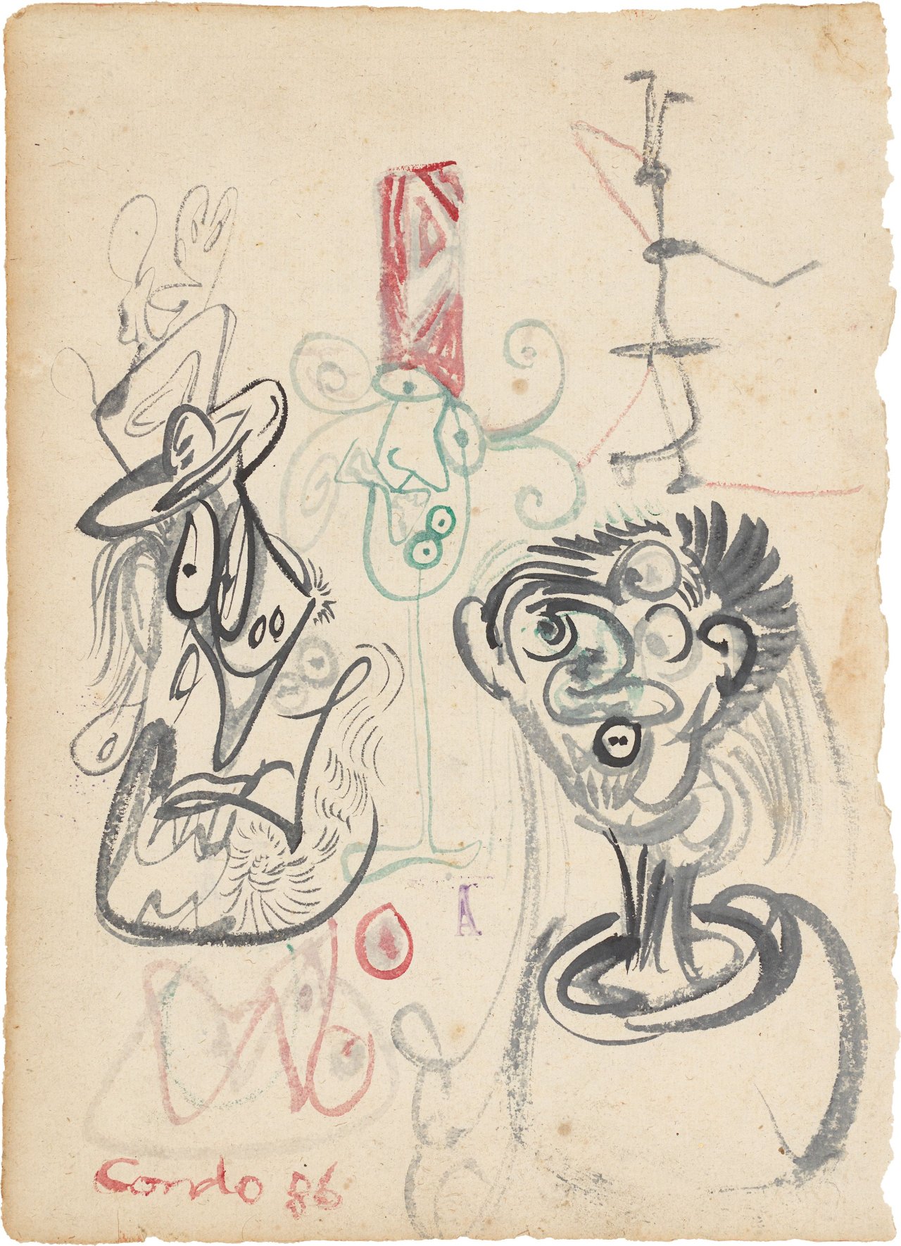 Auf diesem Bild ist das folgende Kunstwerk zu sehen: George Condo. Heads. 1986.