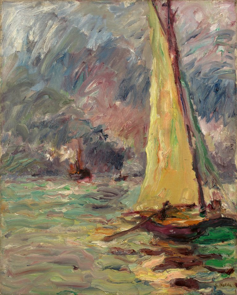 This picture shows the following artwork: Emil Nolde. „Segelboot“ (Hamburger Hafen). 1910.
