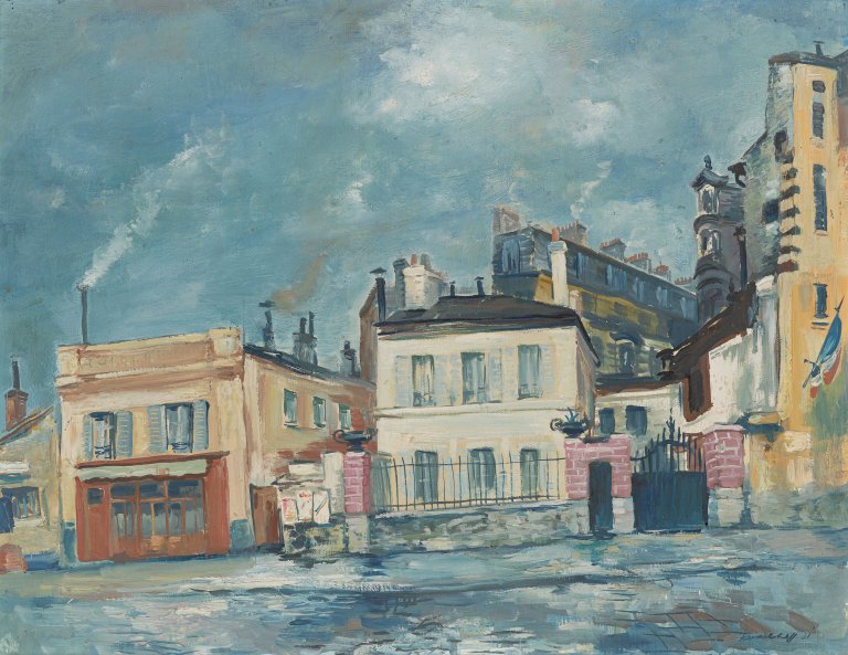 Auf diesem Bild ist das folgende Kunstwerk zu sehen: Wilhelm Kohlhoff. „Pariser Straßenbild“. 1931.
