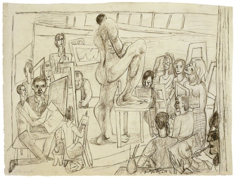 Auf diesem Bild ist das folgende Kunstwerk zu sehen: Max Beckmann. „Students“. 1947.