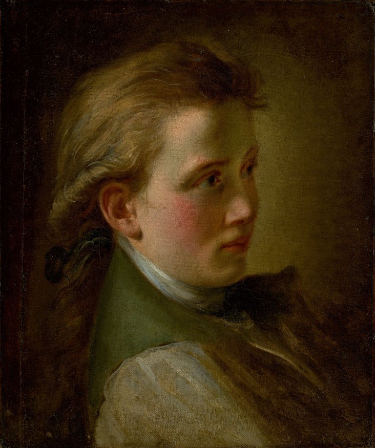 Auf diesem Bild ist das folgende Kunstwerk zu sehen:  Deutsch, um 1800. Porträt eines Jünglings.