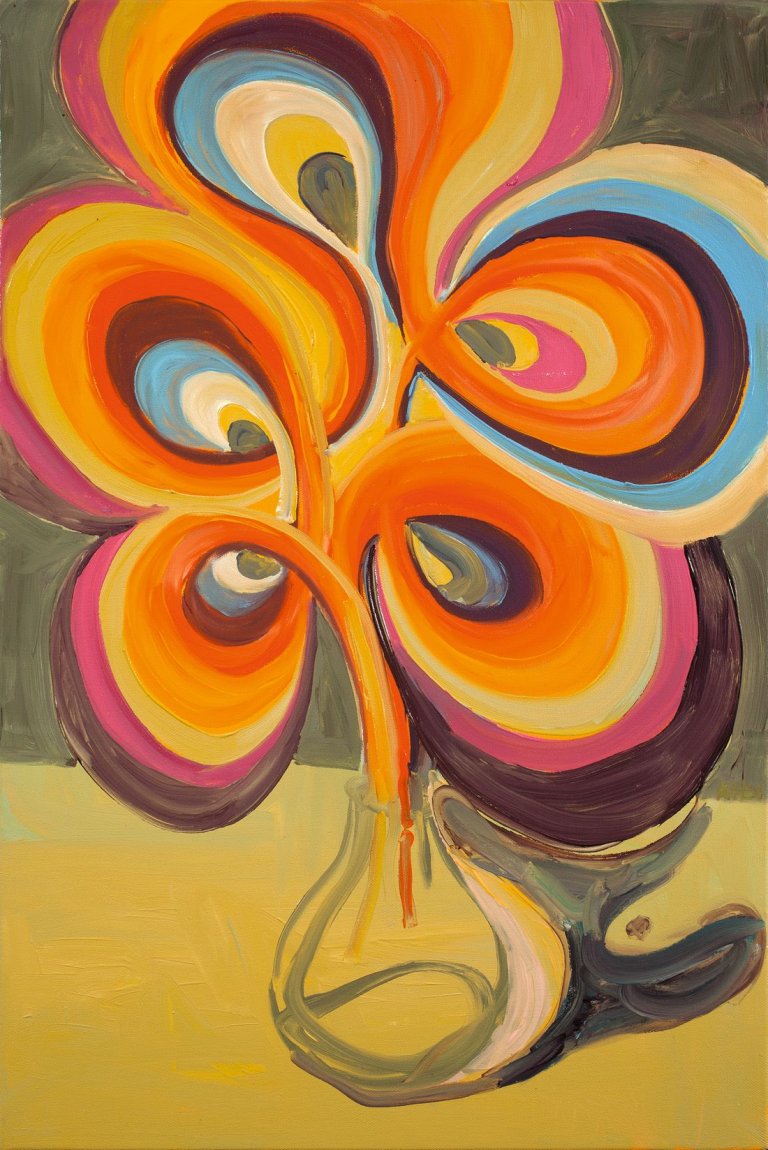 Auf diesem Bild ist das folgende Kunstwerk zu sehen: Anton Henning. „Blumenstilleben No. 60“. 2001.