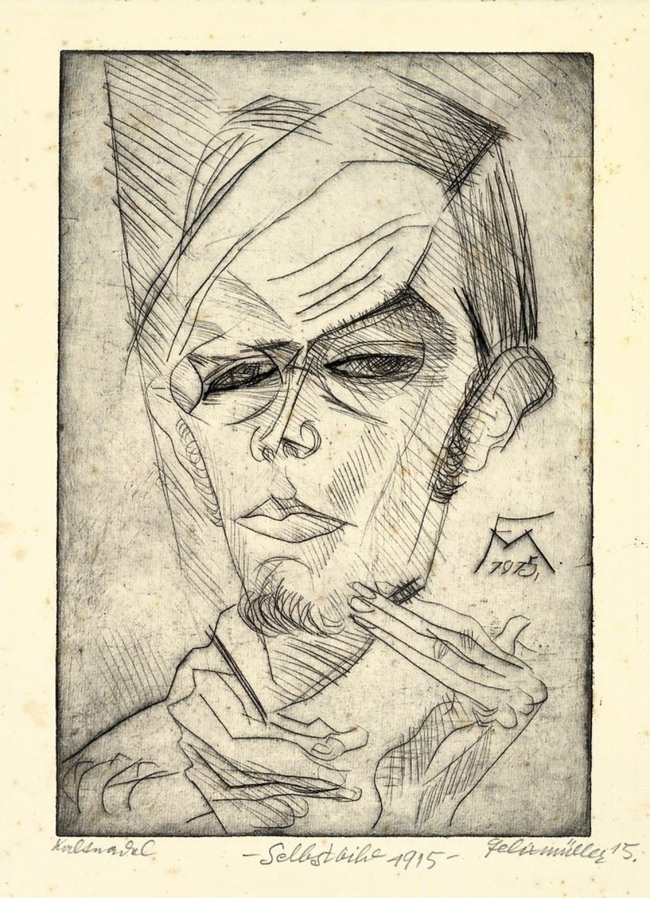 This picture shows the following artwork: Conrad Felixmüller. „Selbstbildnis“. 1915.