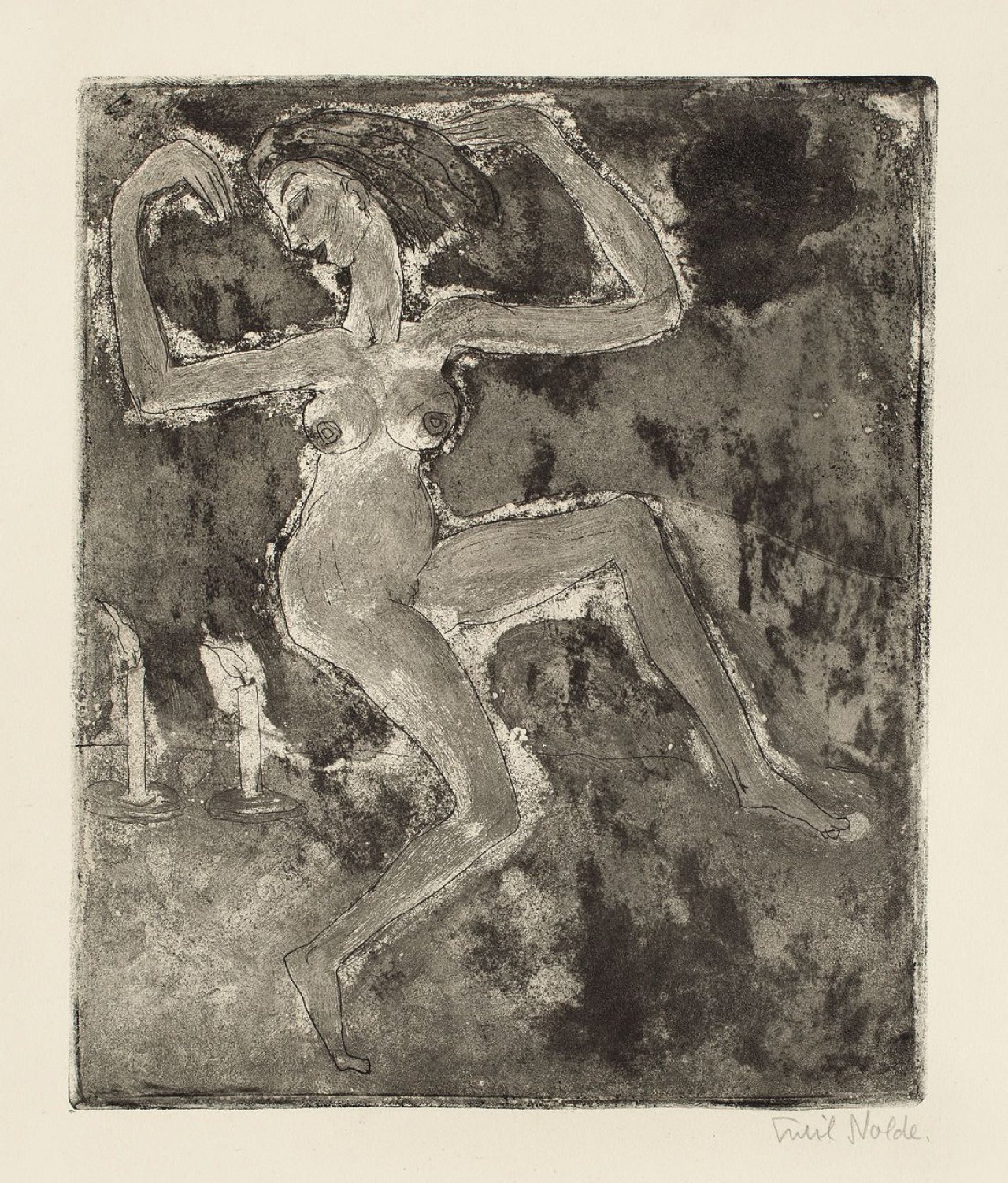 This picture shows the following artwork: Emil Nolde. „Kerzentänzerin“. 1918.