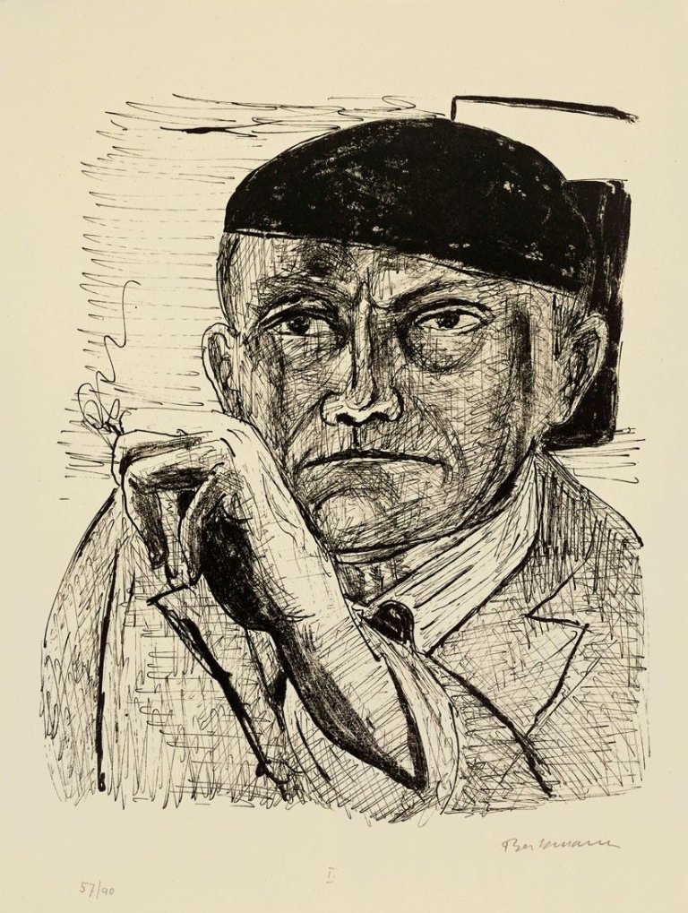 Auf diesem Bild ist das folgende Kunstwerk zu sehen: Max Beckmann. „Selbstbildnis“. 1946.