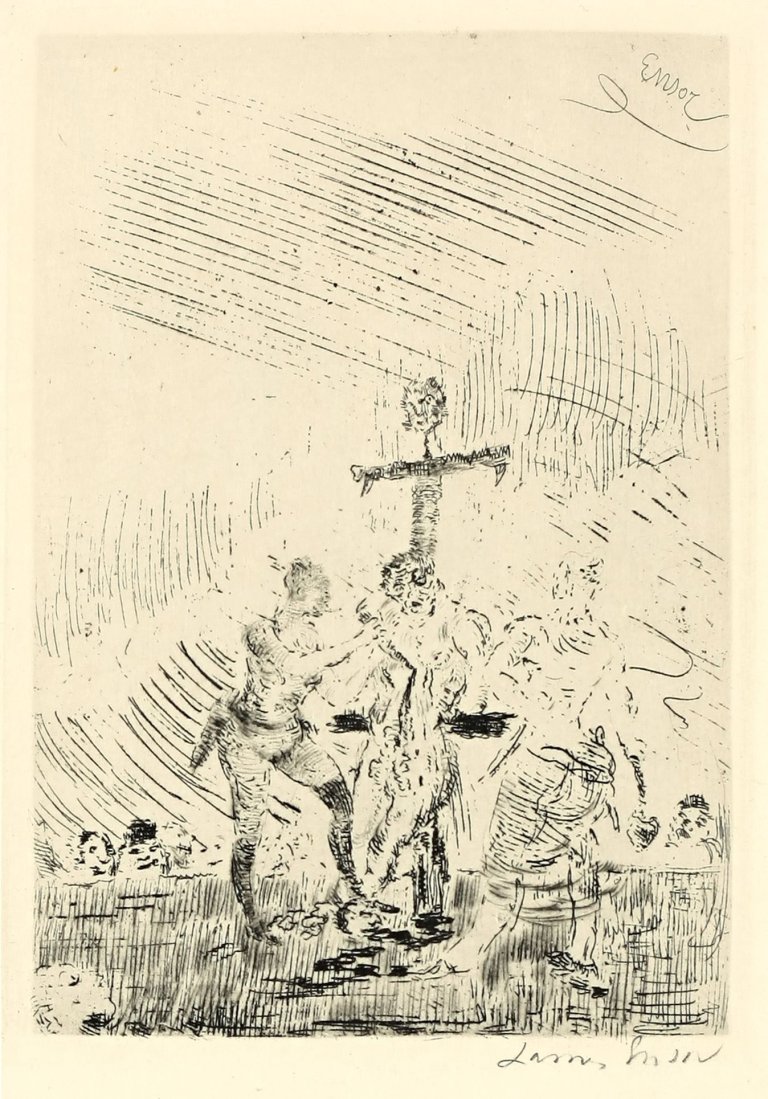 Auf diesem Bild ist das folgende Kunstwerk zu sehen: James Ensor. „Flaying a convict“. 1888.