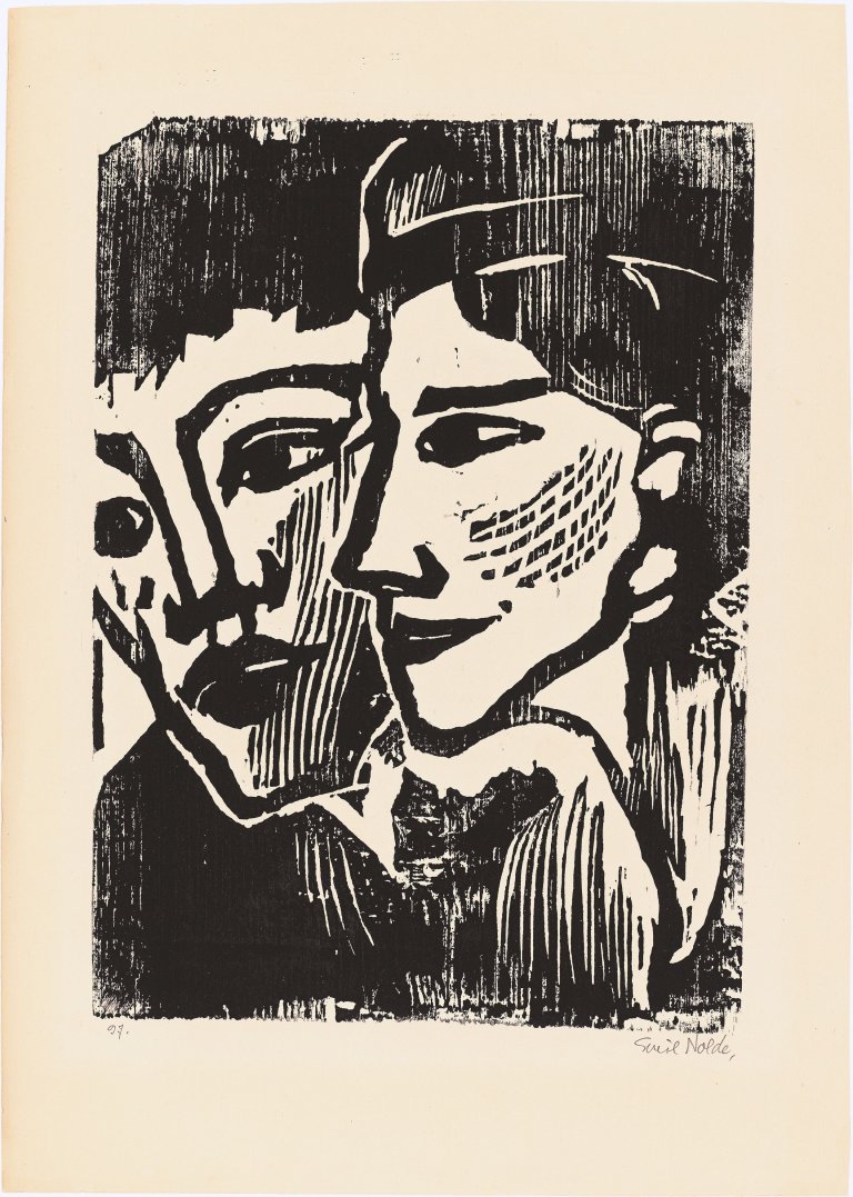 This picture shows the following artwork: Emil Nolde. ”Doppelbildnis”. 1937.