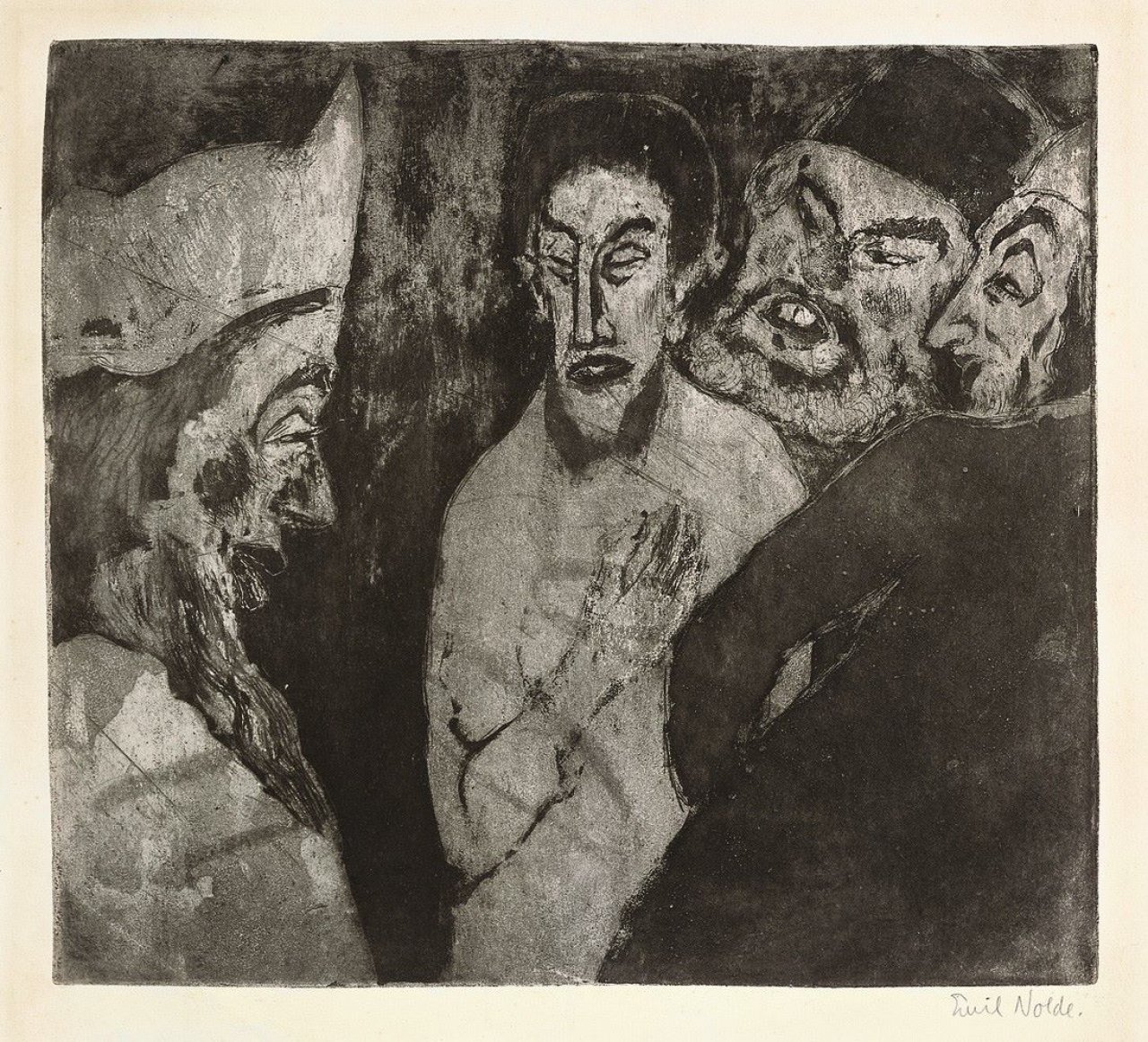 This picture shows the following artwork: Emil Nolde. „Schriftgelehrte“. 1911.