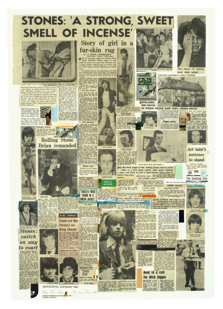 Auf diesem Bild ist das folgende Kunstwerk zu sehen: Richard Hamilton. „Swingeing London 67“. 1968.