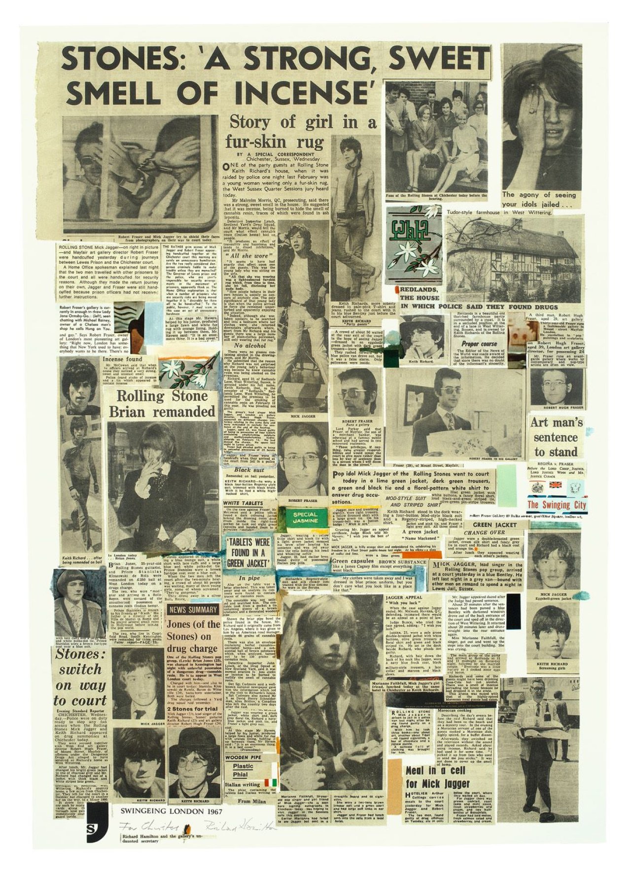 Auf diesem Bild ist das folgende Kunstwerk zu sehen: Richard Hamilton. „Swingeing London 67“. 1968.