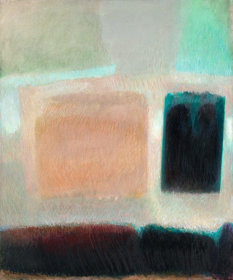 Auf diesem Bild ist das folgende Kunstwerk zu sehen: Georg Meistermann. „Schwebend“. 1964.