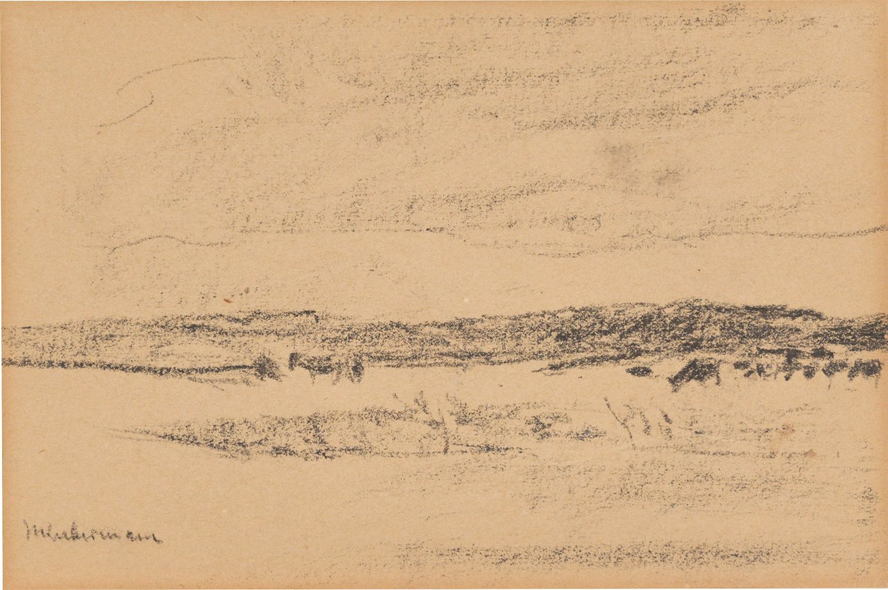 This picture shows the following artwork: Max Liebermann. Viehweide hinter den Dünen (Holland). Um 1908.