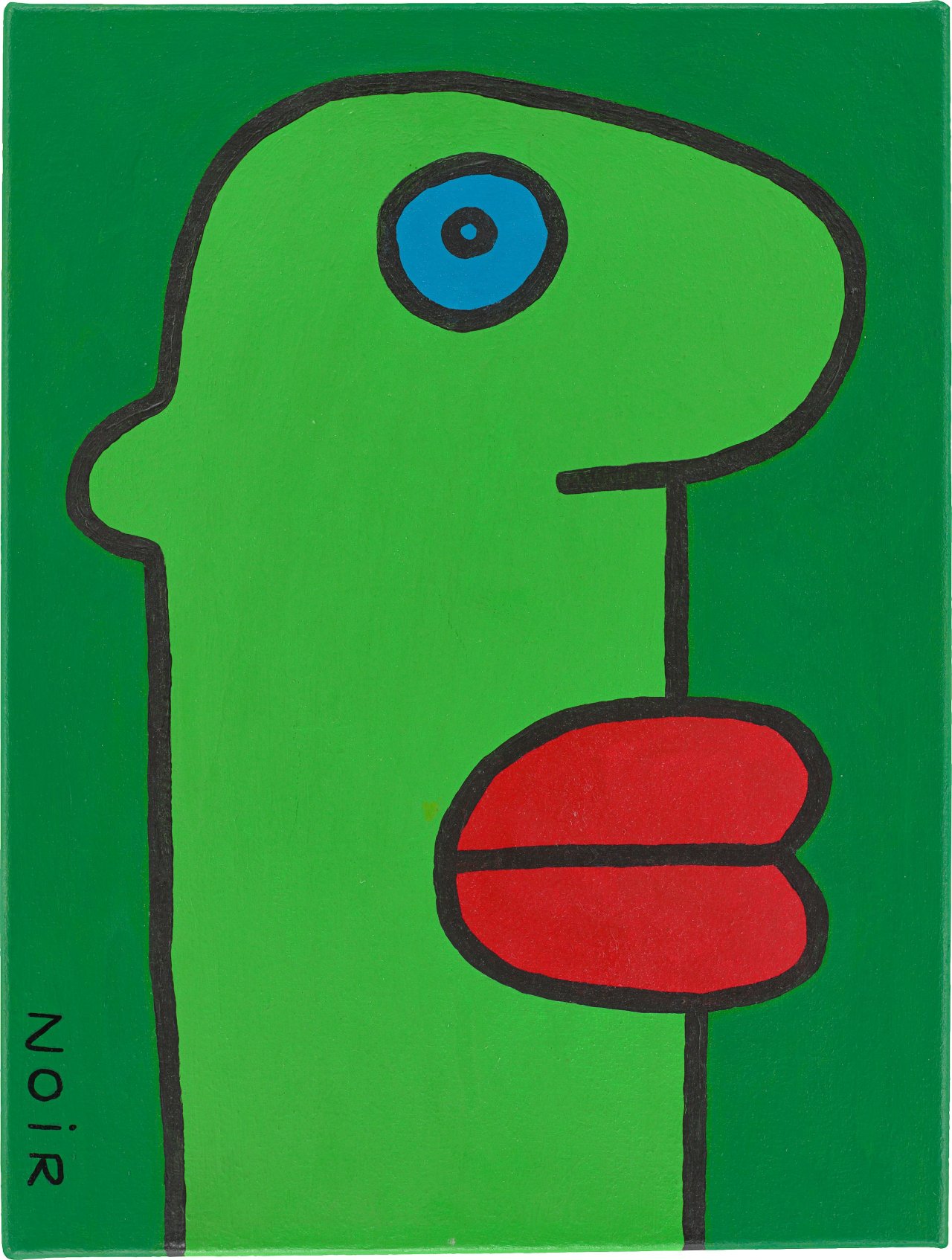 This picture shows the following artwork: Thierry Noir. ”Ich habe sehr eilig heute”. 1996.
