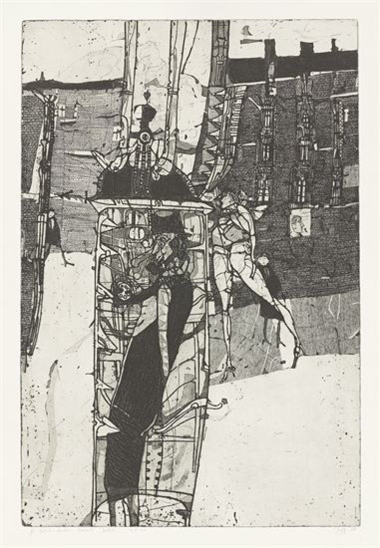 This picture shows the following artwork: Horst Janssen. „Hansaplatz“. 1958.