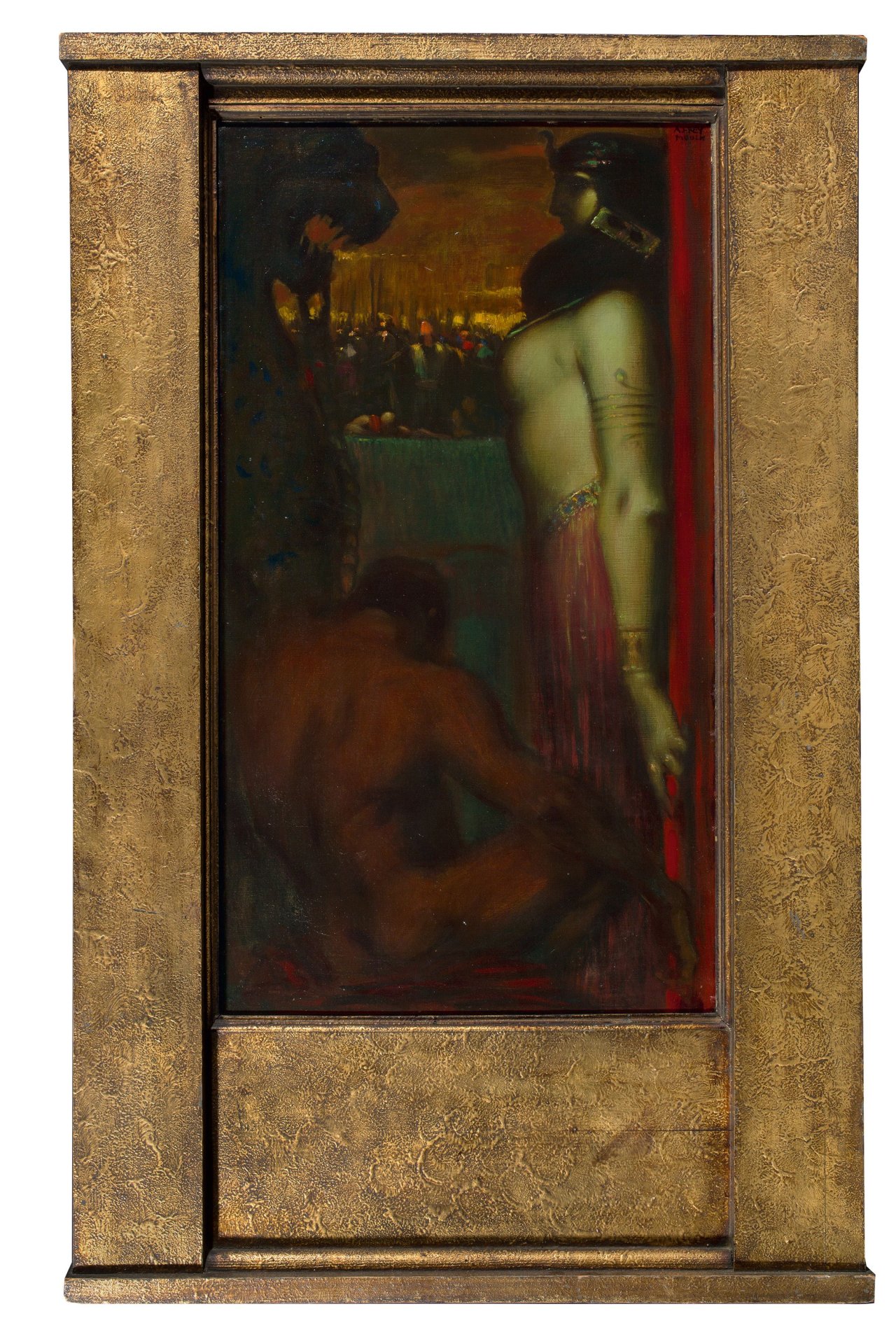 Auf diesem Bild ist das folgende Kunstwerk zu sehen: Adolf Frey-Moock. Simson und Delila.