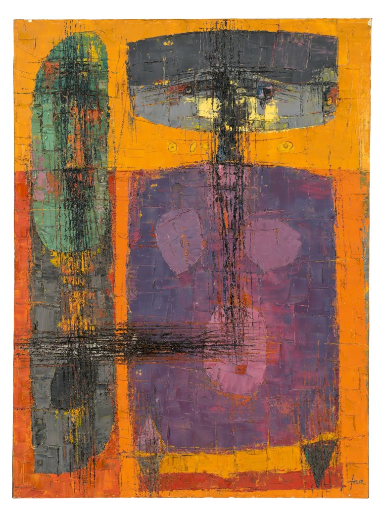 Auf diesem Bild ist das folgende Kunstwerk zu sehen: Hans Jaenisch. Sunday Strollers. 1958.