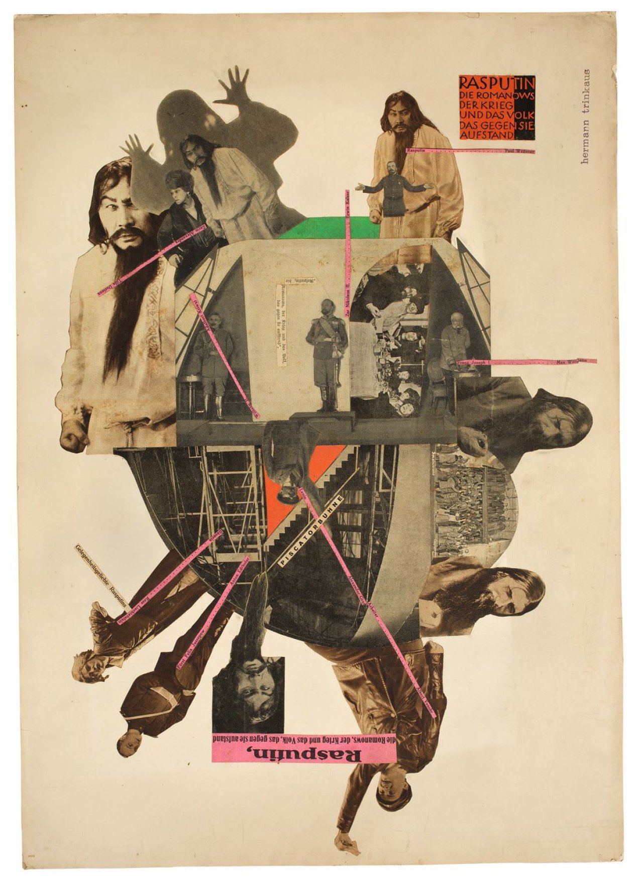 Auf diesem Bild ist das folgende Kunstwerk zu sehen: Karl Hermann Trinkaus. Rasputin – die Romanows, der Krieg und das Volk, das gegen sie aufstand. 1927/28.