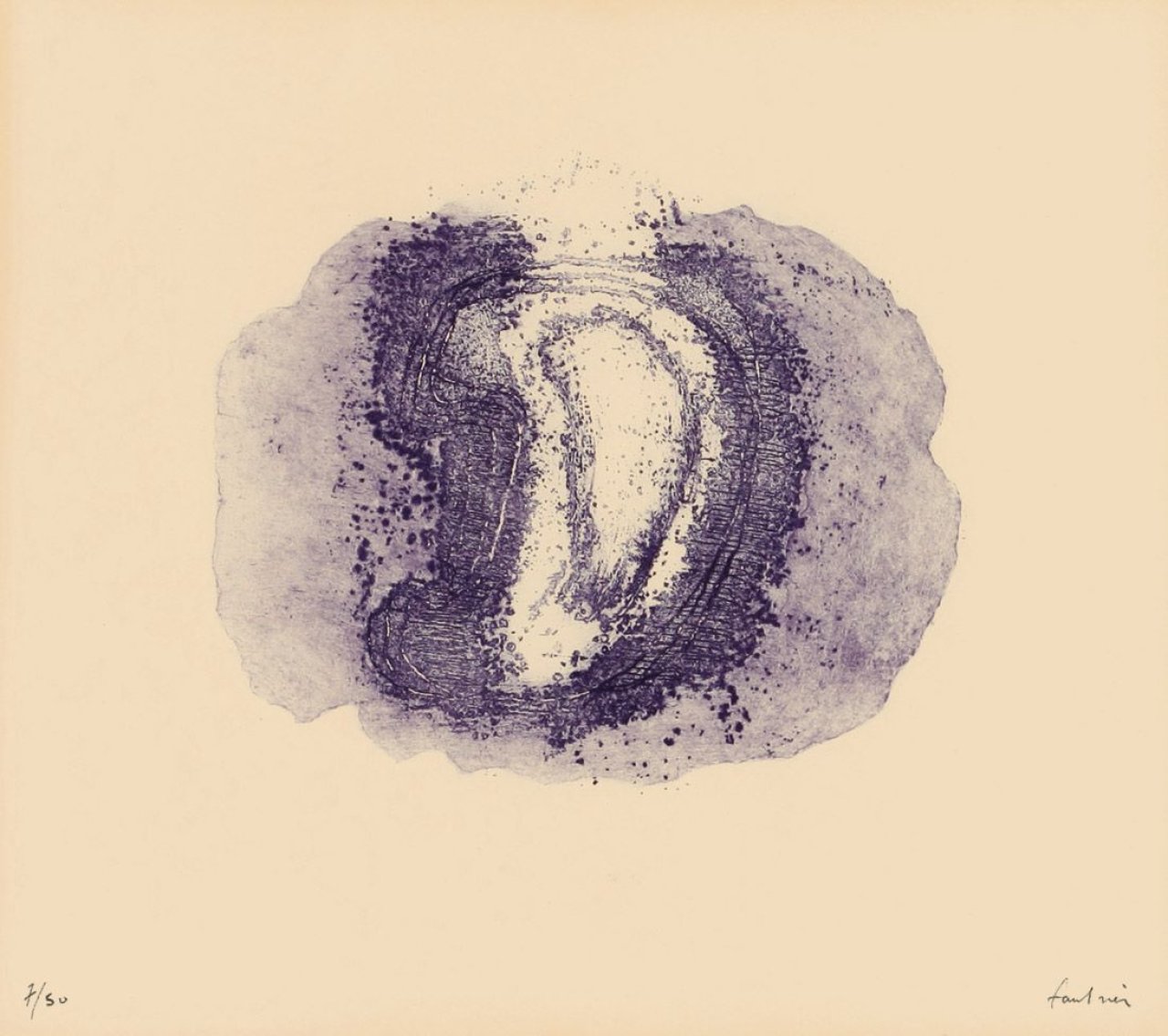 This picture shows the following artwork: Jean Fautrier. „Otage violet“. 1947.