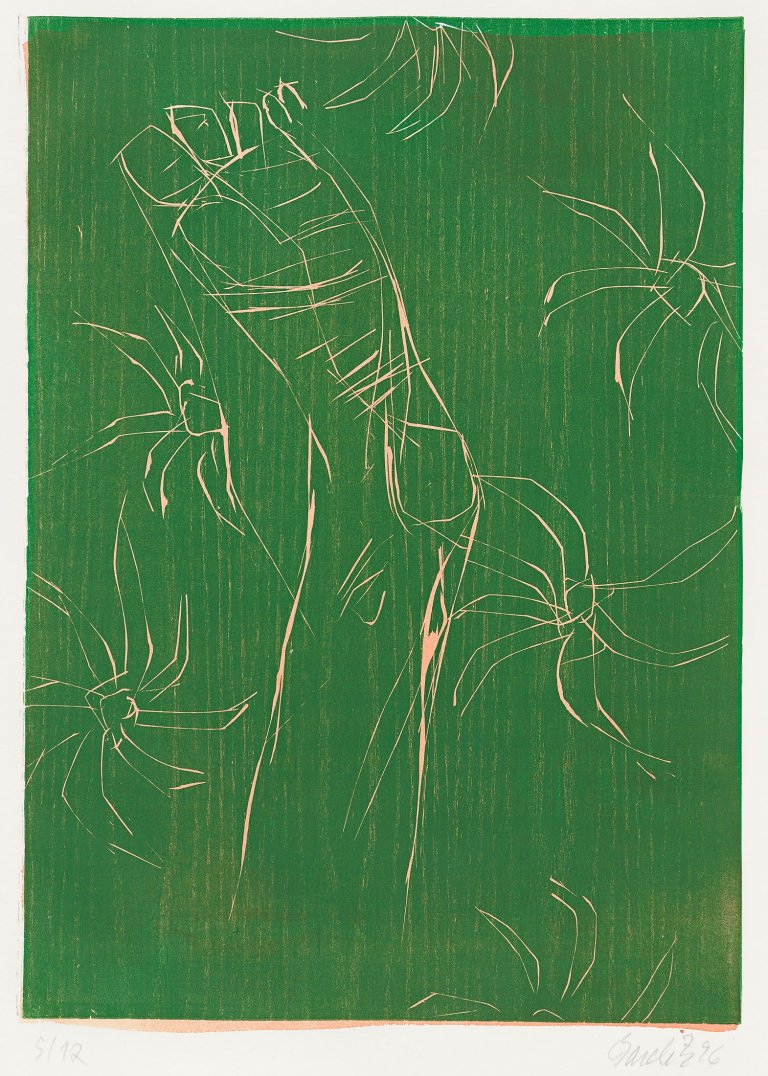 Auf diesem Bild ist das folgende Kunstwerk zu sehen: Georg Baselitz. „Normalfuss I“. 1996.