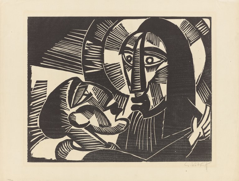 Auf diesem Bild ist das folgende Kunstwerk zu sehen: Karl Schmidt-Rottluff. „Christus und Judas“. 1918.