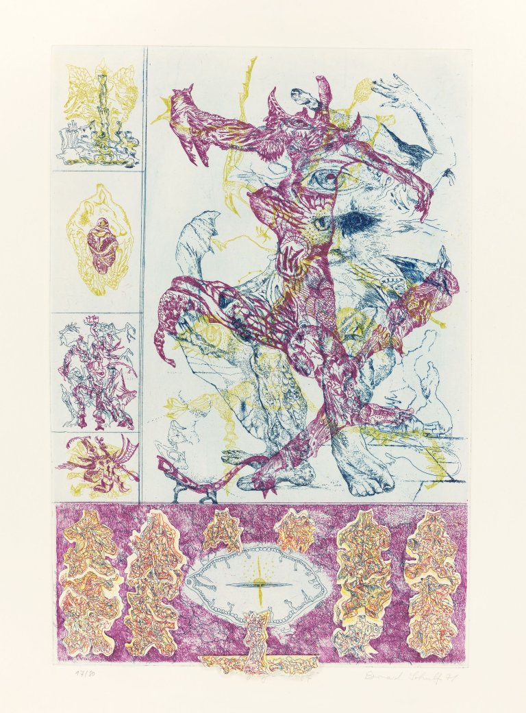 Auf diesem Bild ist das folgende Kunstwerk zu sehen:  Mappenwerk. „Nach dem Surrealismus“. 1972.