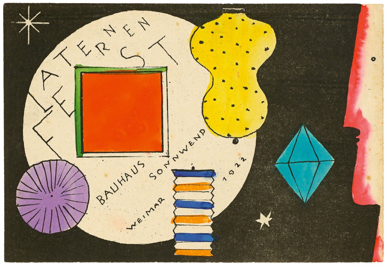 Auf diesem Bild ist das folgende Kunstwerk zu sehen: Oskar Schlemmer. „Laternenfest Bauhaus Sonnwend Weimar 1922“. 1922.