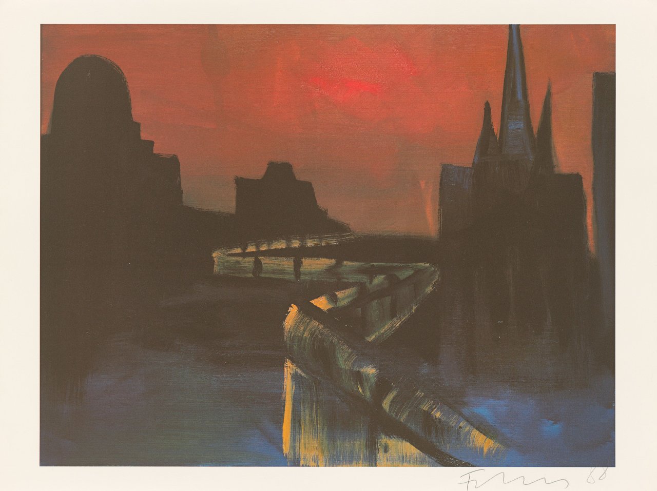 This picture shows the following artwork: Rainer Fetting. Berlin wall. 1988.