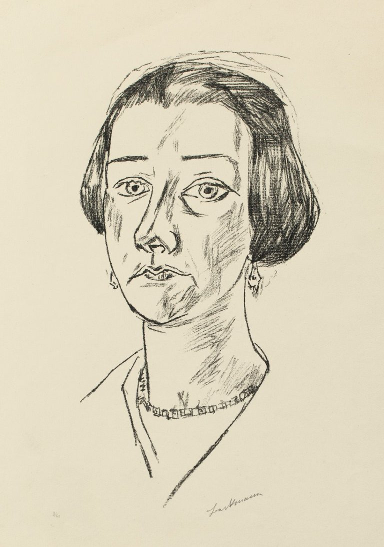 Auf diesem Bild ist das folgende Kunstwerk zu sehen: Max Beckmann. „Bildnis Frau Swarzenski“. 1923.